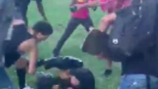 Man gets jumped for groping a young girl at a swing park!