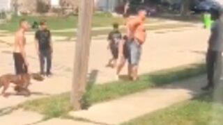 Man gets beaten and mauled by a community and their Pit bull!.