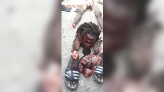 Gang members in Haiti slaughtered a man like an animal