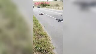 Traffic accident left a man cut into pieces