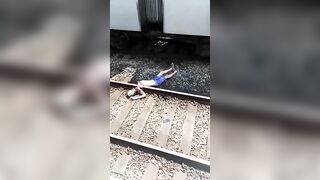 Brazilian man cut in half by train