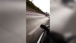 The truck caused a terrible accident on the highway