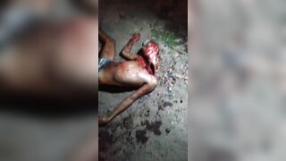 Gore video - They left a big cut on his neck