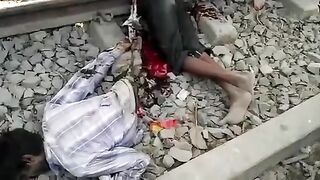 The man was cut in half by the train