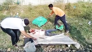 Video - Clean up the dead body of the decapitated man next to the tracks