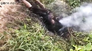 Video - Burning corpse found