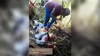 Gore video- He was chopping up a man's body with a blunt knife
