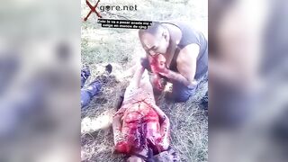 Gore video - CJNG member ate his victim raw