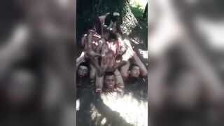 Gore video - three men were dismembered by CJNG CARTEL then they arranged their body pieces into a tower