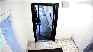 asshole with machine gun robs a store