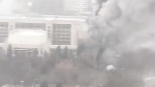 Field of battle kazakhstan presidents palace engulfed in blaze,