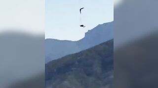 Paraglider saves himself finally moment