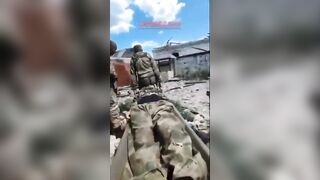 Russian soldier loses lower leg to ukrainian landmine