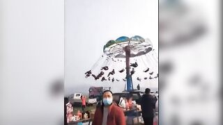 ferry carousel goes wild and makes people spin hard
