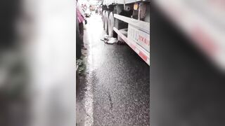 Girl riding a motorbike crushed through a truck uncensored vi