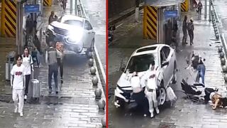 One dead and nine injured after speeding car mounts curb and mows down pedestrians - China