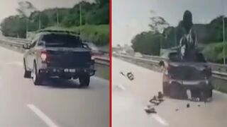 Woman driver suddenly breaks and kills biker on highway - China