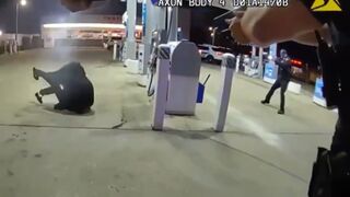 Police bodycam shows officers shoot man armed with a knife near gas station - Salt Lake City, Utah