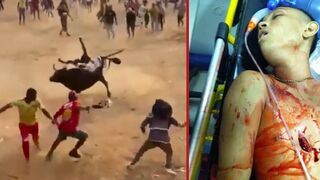 Young man is penetrated through the chest and killed by bull's horn - Colombia