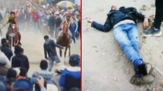 Man is head-butted and killed by a horse during race - Peru