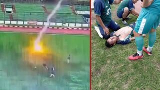 Man was struck by lightning and killed while playing football - Bandung, Indonesia