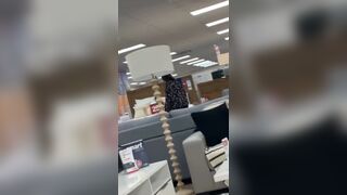 Australian woman losing her mind inside the busy story