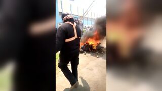 Thieves Set Ablaze By Mob In Kenya