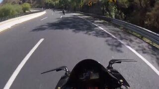 Colombian Biker Loses Control