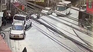 Woman Falls Out Of Moving Bus