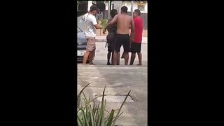 Car Thief Stripped, Tied To The Pole In Ecuador