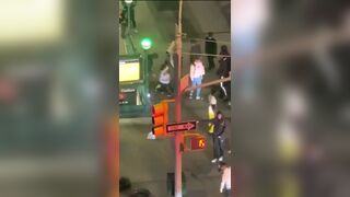 Guy Gets Jumped After Punching Woman in NYC