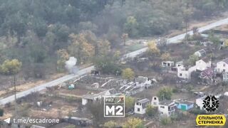 Drone chases soldiers on motorbike