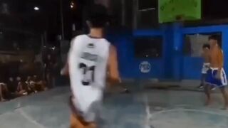 Guy Gets Literally Rocked in a Basketball Game in the Phillipines