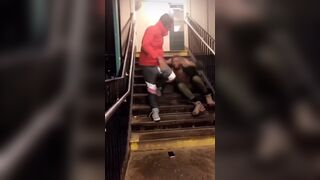 Dude Gets Thrown Down Stairs in NYC Subway Fight