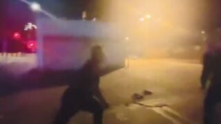 Bam Margera Throwing Punches In A Street Fight