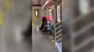 Junkies Rob Each Other On The New York Train