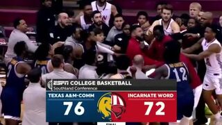 Teams Brawl After a College Basketball Game