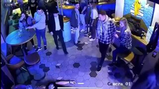 Mean Dude Knocks Out Two During Confrontation Inside The Bar In Russia