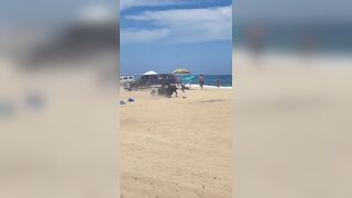 Bull Attacks Tourist on the Beach in Mexico