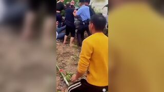 Chinese farmers brawl