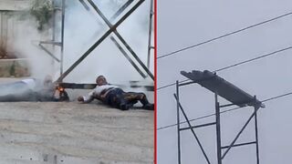 Three factory workers are electrocuted to death after moving ladder into overhead power cables - Syria