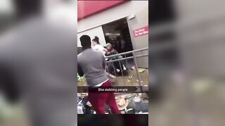 Old White Lady in wheel chair tries to stop rioters at Target