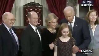Joe Biden creepy kiss of senators young daughter