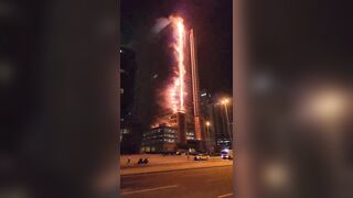 The emaar high-rise gets on fire in dubai uncensored videos