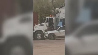 Road Rage After Trucker Cuts Off Another Trucker In Canada