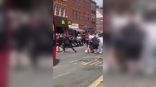 Manchester United vs Manchester City Hooligans Fighting After Match