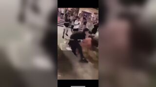 Police Horse Falls on Street Fighter