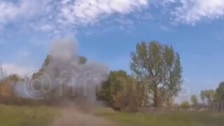 Ukrainian police officers are killed by a Russian drone.