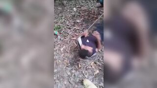 Thief Cries During Punishment In Brazil