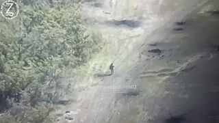 Ukrainian sniper steps on Russian mine